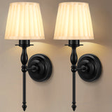 FAINSLIGO 10000mAh Battery Operated Wall Sconce Set of 2,Rechargeable Wall Sconces set of Two,Vintage Black Sconces Wall Decor,Wireless Wall Lamp,Cordless Wall Lights for Living Room Bedroom
