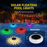 Solar Floating Pool Lights IP67 Waterproof, 2 Light Modes Auto ON Off, Solar Pool Lights for Above Ground Pools with RGB & Warm White for Pool, Garden, Party, Yard Décor, Pathway, Lawn 2PCS
