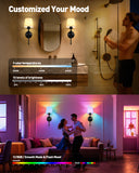 FAINSLIGO 10000mAh Battery Operated Wall Sconce Set of 2,Rechargeable Wall Sconces set of Two,Vintage Black Sconces Wall Decor,Wireless Wall Lamp,Cordless Wall Lights for Living Room Bedroom