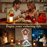 XIFEINIU Candle Warmer Lamp with Timer Dimmer, Adjustable Height Tiffany Style Stained Glass Lamp Candle Warmer with 2 Bulbs,Mothers Day Birthday Gifts for Women New Home Bedroom Decor for Jar Candles