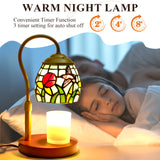 LIBOZMKO Candle Warmer Lamp - Electric Candle Lamps Timer Dimmer, Tiffany Style Stained Glass Candle Warming Lamp Compatible with Small Jar Candles Gifts for Her