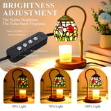LIBOZMKO Candle Warmer Lamp - Electric Candle Lamps Timer Dimmer, Tiffany Style Stained Glass Candle Warming Lamp Compatible with Small Jar Candles Gifts for Her