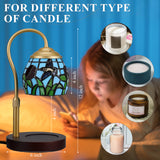 LIBOZMKO Candle Warmer Lamp - Electric Candle Lamps Timer Dimmer, Tiffany Style Stained Glass Candle Warming Lamp Compatible with Small Jar Candles Gifts for Her
