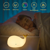 XIFEINIU Whale Night Light for Kids, Cute Nursery Color Changing Whale Light with Tap Control, Rechargeable Portable Squishy Silicone Nightlight Gifts for Baby and Toddlers