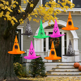 XIFEINIU Halloween Witch Hat String Lights Decorations, 8PCS Battery Powered Witch Hat Lights with Remote, 8 Lighting Modes and Timer, Hanging Decor for Outdoor Garden Yard Tree Party-Black Orange Purple Green