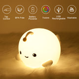 XIFEINIU Night Light for Kids Room, Cute Night Light with 7 Color Changing and Tap Control, Rechargeable Portable Squishy Silicone Fish Nightlight Gifts Toy for Baby Boys Girls Toddler Children