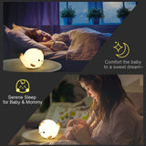 XIFEINIU Night Light for Kids Room, Cute Night Light with 7 Color Changing and Tap Control, Rechargeable Portable Squishy Silicone Fish Nightlight Gifts Toy for Baby Boys Girls Toddler Children