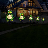 XIFEINIU Garden Solar Lights Outdoor Decorative, Waterproof Frog Crackle Glass Globe Metal Garden Stake Lights, Warm White LED Light, Solar Powered Light for Walkway Pathway Lawn Patio Yard Decorations